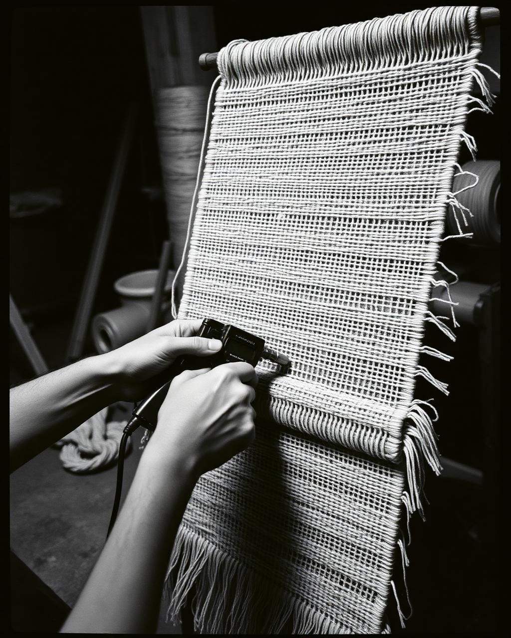 Tufting a custom rug by hand